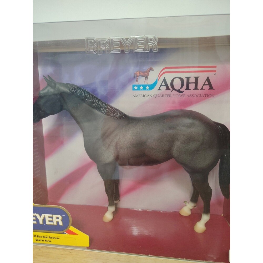 VINTAGE BREYER #1160 BLUE ROAN FIGURE New AQHA AMERICAN QUARTER HORSE RETIRED - Picture 4 of 10